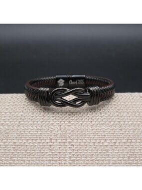 7.5 Inch Class of 2025 Graduation Braided Leather Infinity Knot Bracelet B1531